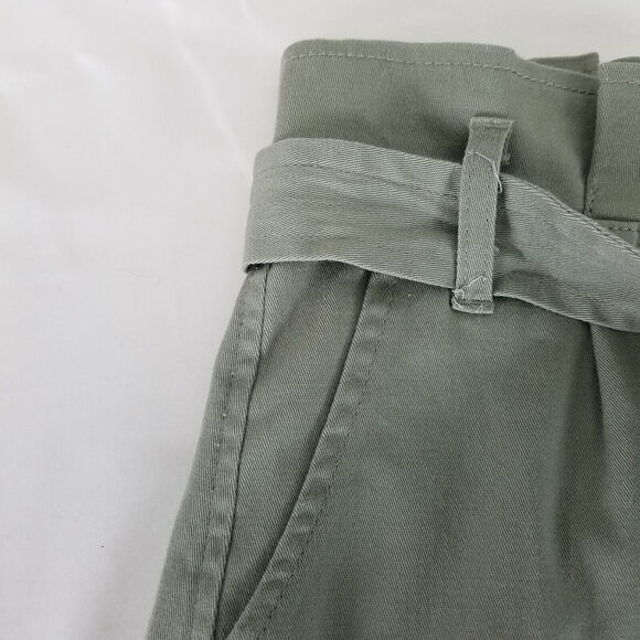Blu Pepper Shorts Womens Large Green High Rise Mom Belted Cuffed Hem - Picture 7 of 14
